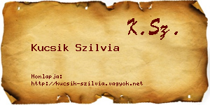 Kucsik Szilvia névjegykártya